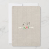 Boho Bloemenkroon Baby's Adem Houten Schutting Tro Kaart (Achterkant)