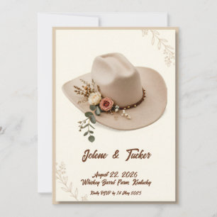 Boho Bloemenkroon Cowboyhoed Elegant Landelijke Kaart