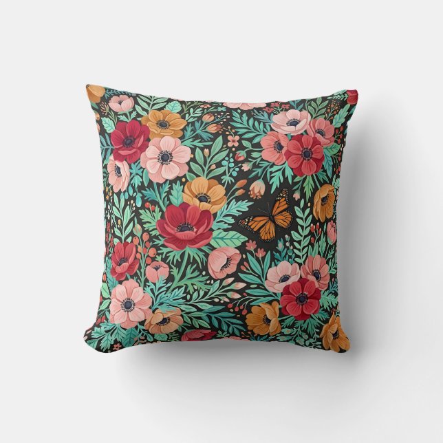 Boho bloemenkussen kussen (Voorkant)