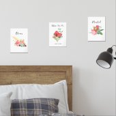 Boho Bloemenkwekerij Gepersonaliseerde Naam Geboor Muurkunst Sets (Slaapkamer)