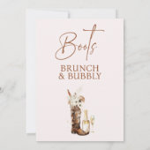 Boho Bloemenlaarzen Bruiloft Brunch Bruisende Brui Kaart (Achterkant)