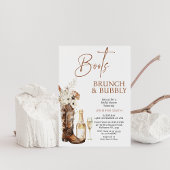 Boho Bloemenlaarzen Bruiloft Brunch Bruisende Brui Kaart