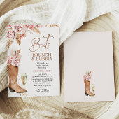 Boho Bloemenlaarzen Brunch Bubbly Vrijgezellenfees Kaart