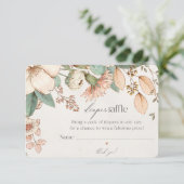 Boho Bloemenluier Raffle baby Uitnodigingsinsert Informatiekaartje (Staand voorkant)