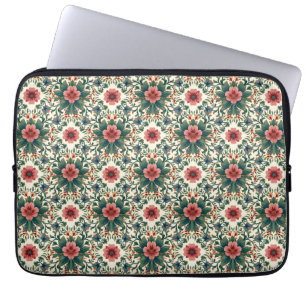 Boho Bloemenmagie - in tinten groen en roze Laptop Sleeve