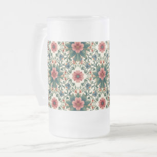 Boho Bloemenmagie - in tinten groen en roze Matglas Bierpul