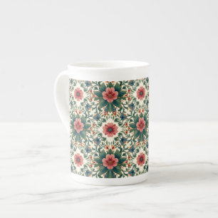 Boho Bloemenmagie - in tinten groen en roze Porselein Kop