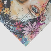 BOHO BLOEMENMEISJE DECOUPAGE TISSUEPAPIER (Detail)