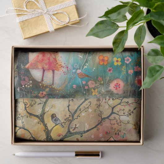 BOHO BLOEMENMEISJE DECOUPAGE TISSUEPAPIER (Geschenk)