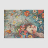 BOHO BLOEMENMEISJE DECOUPAGE TISSUEPAPIER (Voorkant)