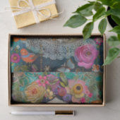 BOHO BLOEMENMEISJE DECOUPAGE TISSUEPAPIER (Geschenk)