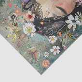 BOHO BLOEMENMEISJE DECOUPAGE TISSUEPAPIER (Detail)