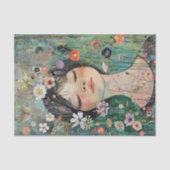 BOHO BLOEMENMEISJE DECOUPAGE TISSUEPAPIER (Voorkant)