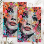 BOHO BLOEMENMEISJE DECOUPAGE TISSUEPAPIER