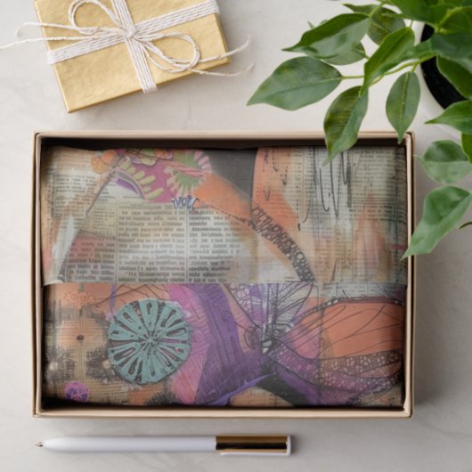 BOHO BLOEMENMEISJE DECOUPAGE TISSUEPAPIER (Geschenk)