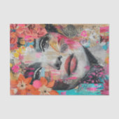 BOHO BLOEMENMEISJE DECOUPAGE VLOEIPAPIER TISSUEPAPIER (Voorkant)