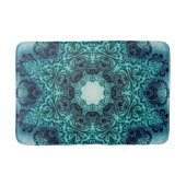 Boho bloemenpaisley turquoise blauwgroen mandala d badmat (Voorkant)