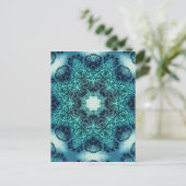 Boho bloemenpaisley turquoise blauwgroen mandala h briefkaart (Staand voorkant)