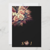 boho bloemenpampas gras bruiloft kaart (Achterkant)