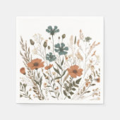 Boho bloemenpapier party servet, wilde bloemen servet (Voorkant)