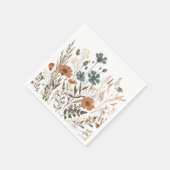Boho bloemenpapier party servet, wilde bloemen servet (Hoek)