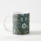 Boho bloemenpatroon blauw koffiemok (Links)