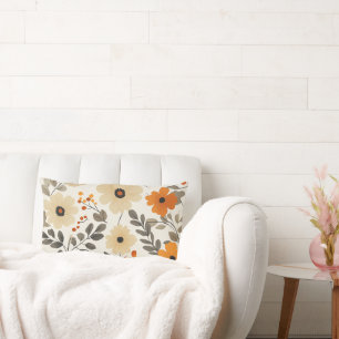 Boho Bloemenpatroon in warme terracotta tinten Kussen