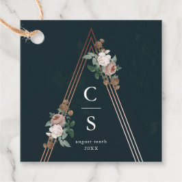 Boho bloemenpiramide structurele bruiloft gunst la bedankjes labels