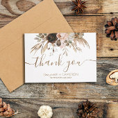 Boho Bloemenpompoen Dank u Bedankkaart