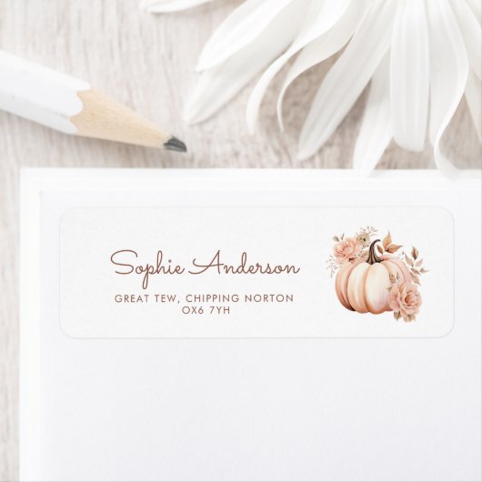 Boho Bloemenpompoen Etiket (Insitu)