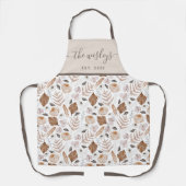 Boho bloemenprint overall apron schort (Voorkant)