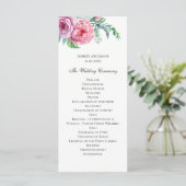 Boho bloemenprogramma. Boheemse huwelijksceremonie Programmakaart (Staand voorkant)