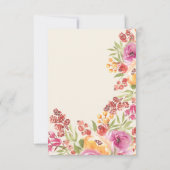 Boho Bloemenschildering Bruiloftsshower Bedankje Bedankkaart (Achterkant)