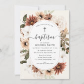 Boho bloemenschrift doop kaart (Voorkant)