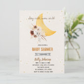 Boho bloemenshower blijf wild maan kind  kaart (Staand voorkant)
