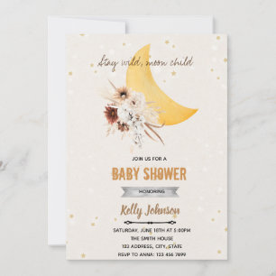 Boho bloemenshower blijf wild maan kind  kaart