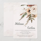 Boho bloemenspaanse bruiloft uitnodiging (Voorkant / Achterkant)