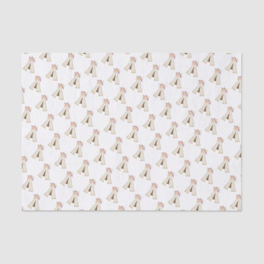 Boho bloemenstam tipi meisje tissuepapier (Voorkant)