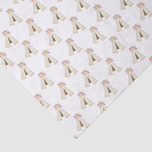 Boho bloemenstam tipi meisje tissuepapier (Detail)