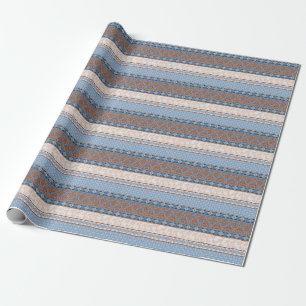 Boho bloemenstrepen: etnisch naadloos Collectie Cadeaupapier