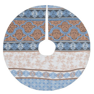 Boho bloemenstrepen: etnisch naadloos Collectie Kerstboom Rok