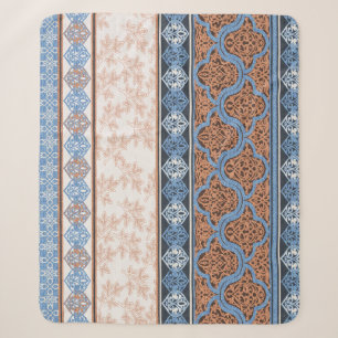 Boho bloemenstrepen: etnisch naadloos Collectie Sherpa Deken