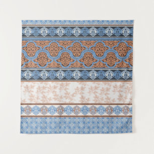 Boho bloemenstrepen: etnisch naadloos Collectie Wandkleed