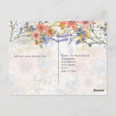 Boho bloemensvp briefkaart (Achterkant)