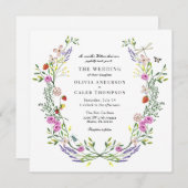 Boho bloementuin bruiloft kaart (Voorkant / Achterkant)