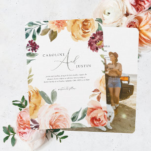 Boho Bloementuin   Foto Bruiloft Casual Kaart