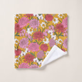 Boho Bloementuin Geel Gepersonaliseerde Naam Bad Handdoek (Wasdoekje)