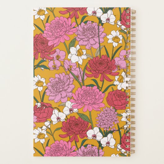 Boho Bloementuin Geel Gepersonaliseerde Naam Planner (Achterkant)