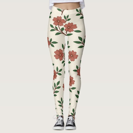 Boho Bloementuin Leggings (Voorkant)