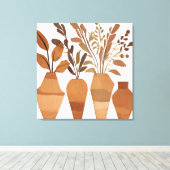Boho bloemenvaas Leaf Botanische kunststijl Modern Canvas Afdruk (Insitu (Houten vloer))